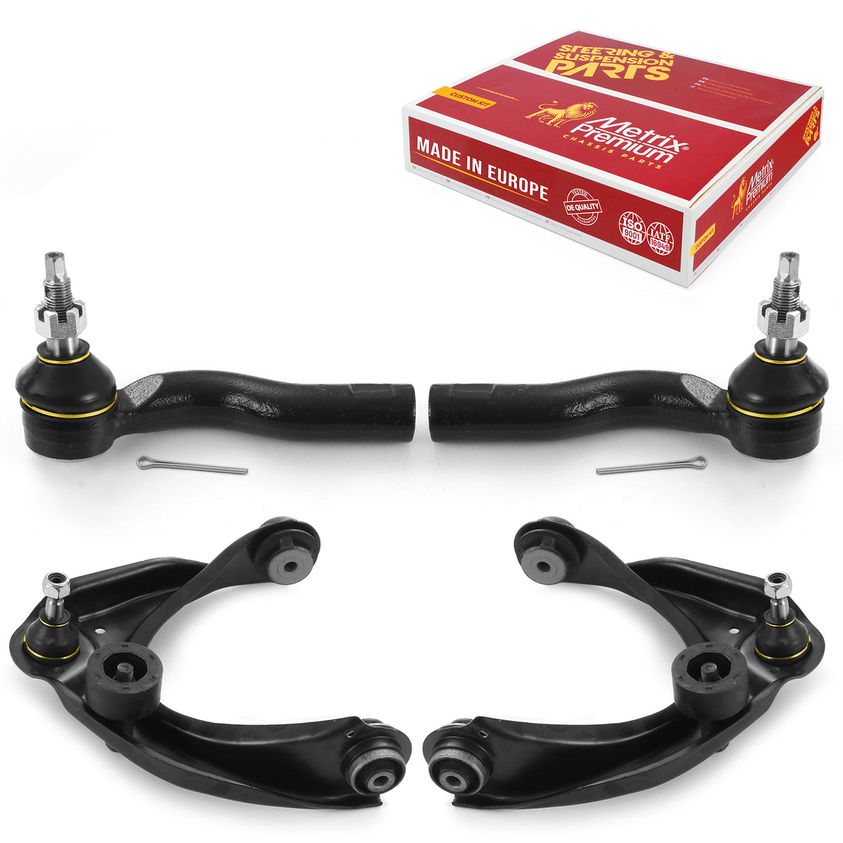 Metrix Premium 4 PC Front Upper Control Arm and Outer Tie Rod End Kit 96466MT OEM fit auto parts