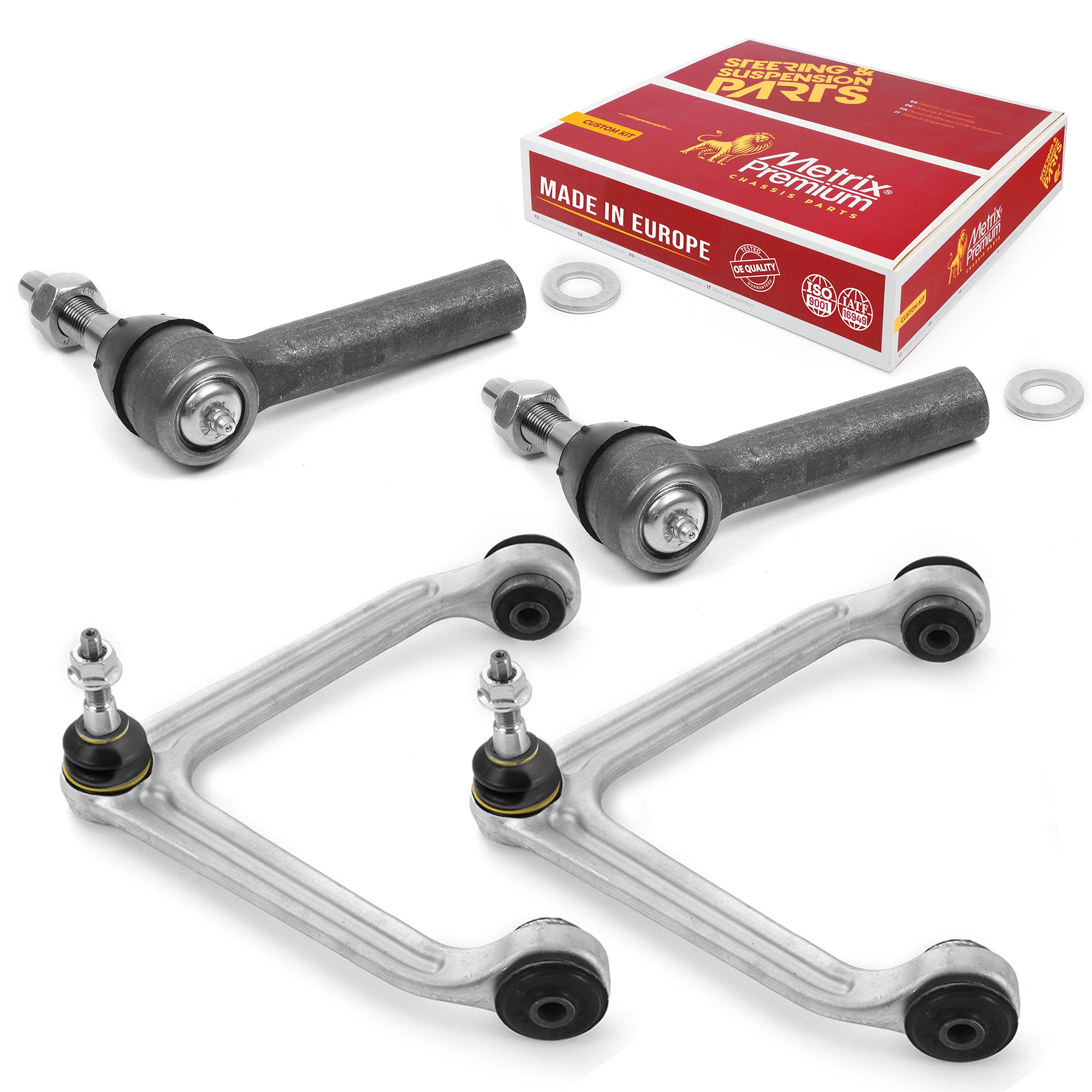 Metrix Premium 4 PC Front Upper Control Arm and Outer Tie Rod End Kit 96475MT OEM fit auto parts