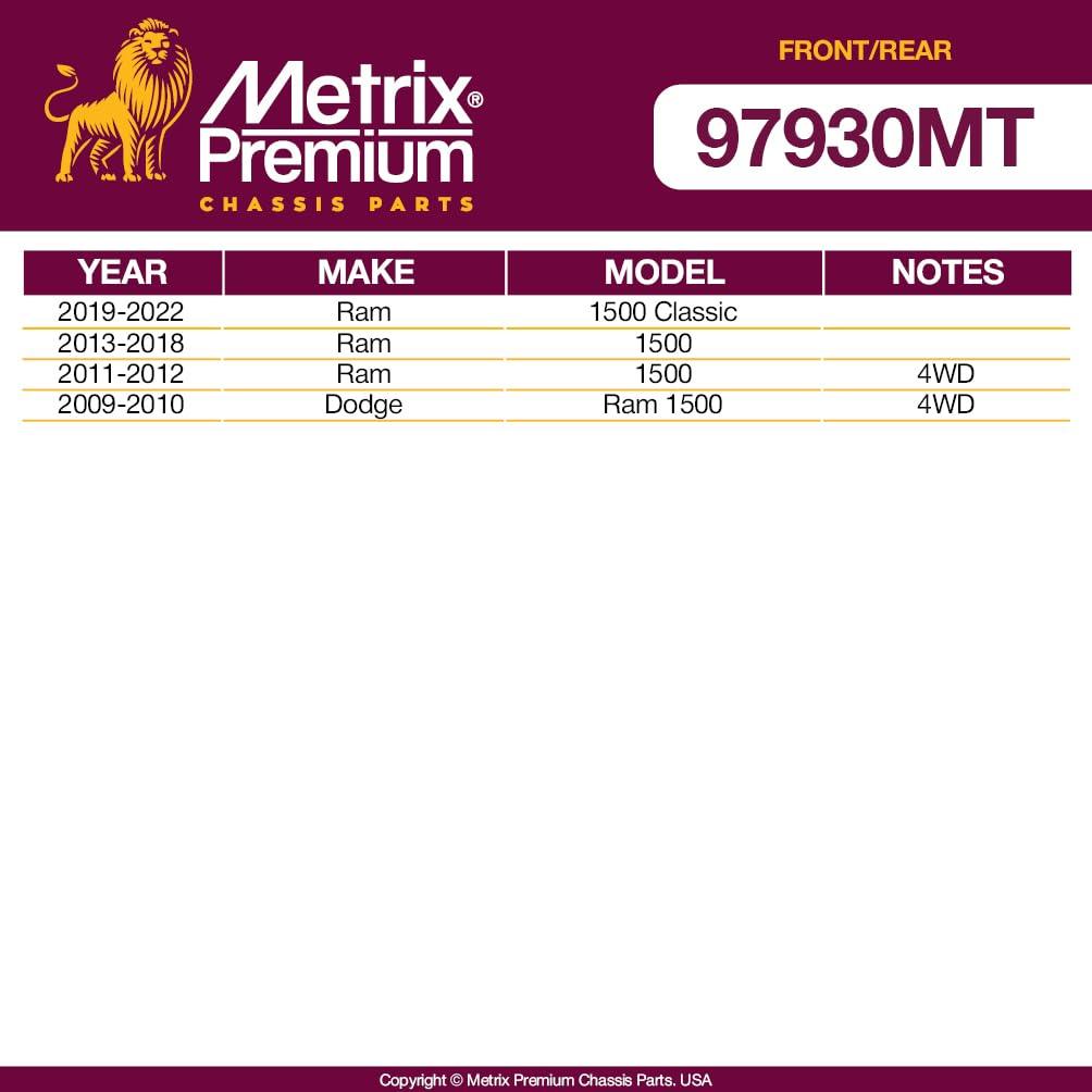 Metrix Premium 4 PC Front Stabilizer Bar Link and Rear Stabilizer Bar Link Kit  97930MT fitment