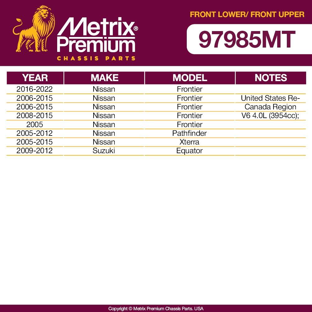Metrix Premium 4 PC Front Upper Ball Joint and Front Lower Ball Joint Kit  97985MT fitment