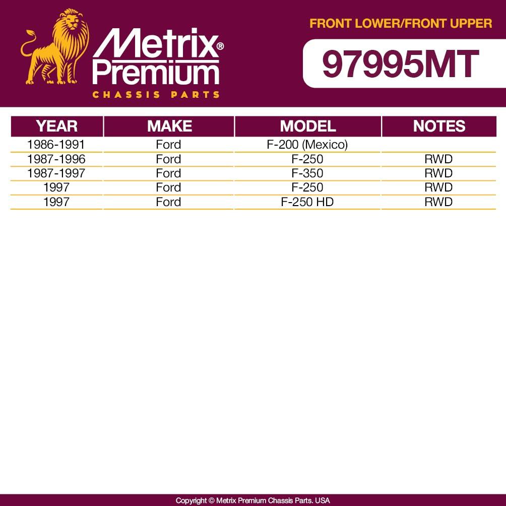 Metrix Premium 4 PC Front Upper Ball Joint and Front Lower Ball Joint Kit  97995MT fitment