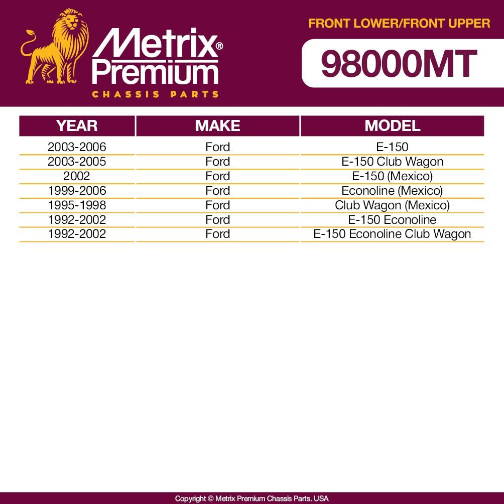 Metrix Premium 4 PC Front Upper Ball Joint and Front Lower Ball Joint Kit  98000MT fitment