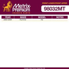 Metrix Premium 4 PC Front Upper Ball Joint and Front Lower Ball Joint Kit  98032MT OEM fit