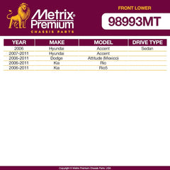 Metrix Premium 2 PC Front Ball Joint Kit  98993MT fitment