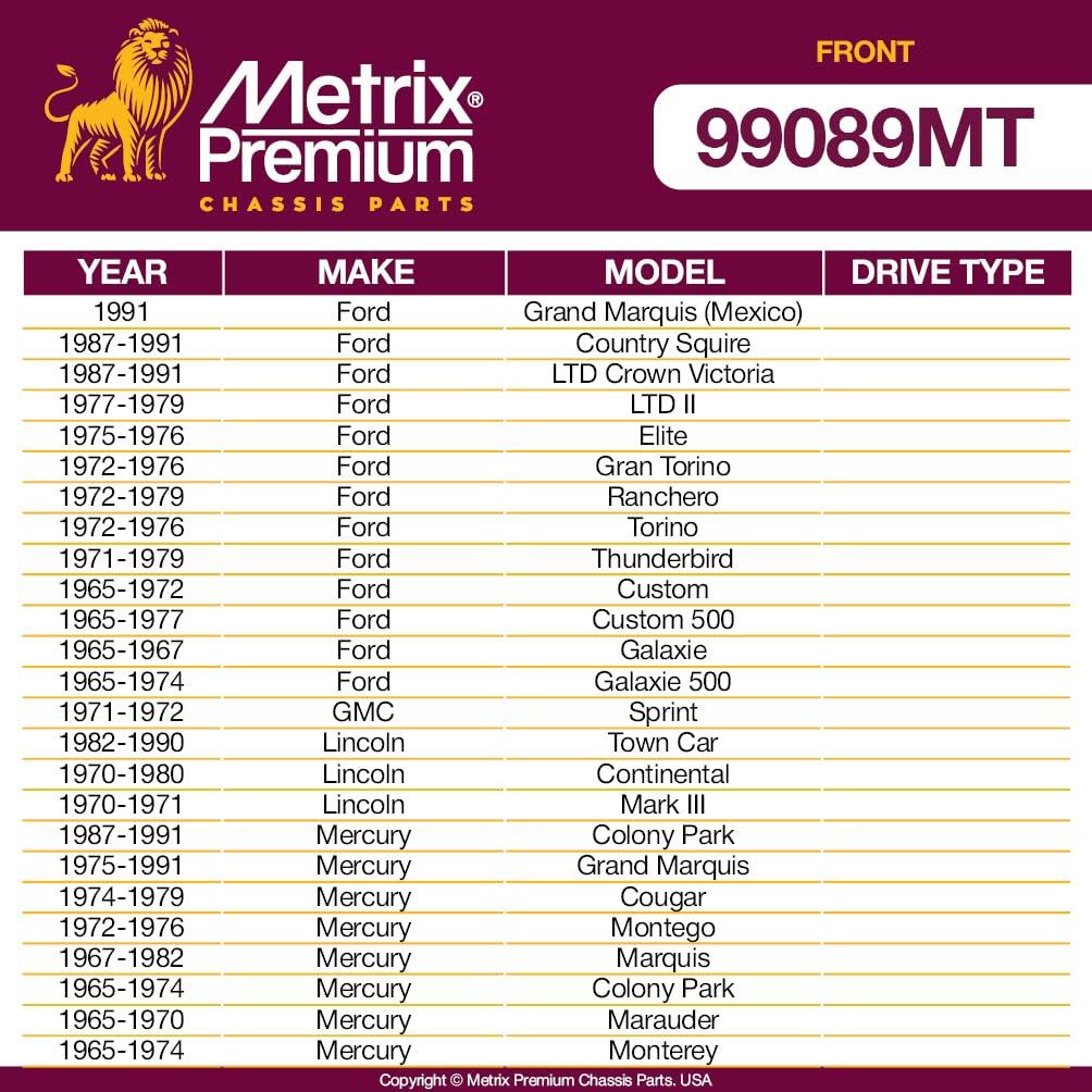 Metrix Premium 2 PC Front Stabilizer Bar Link Kit  99089MT OEM fit