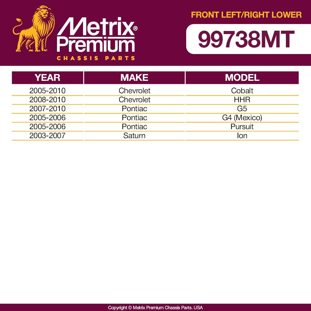 Metrix Premium 2 PC Front Right Lower and Front Left Lower Control Arm and Ball Joint Assembly Kit  99738MT fitment