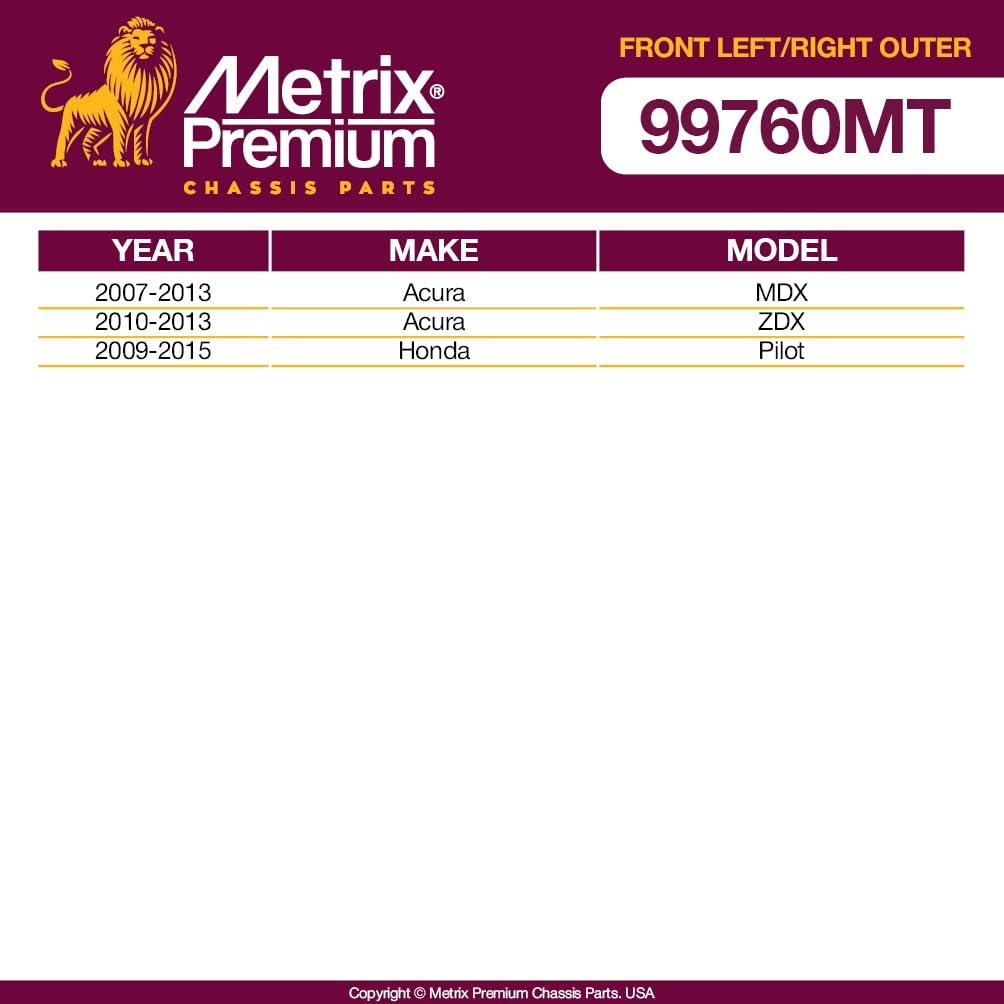 Metrix Premium 2 PC Front Left Outer and Front Right Outer Tie Rod End Kit  99760MT fitment
