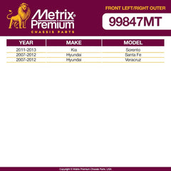 Metrix Premium 2 PC Front Left Outer and Front Right Outer Tie Rod End Kit  99847MT fitment
