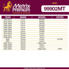 Metrix Premium 2 PC Rear Stabilizer Bar Link Kit  99902MT fitment