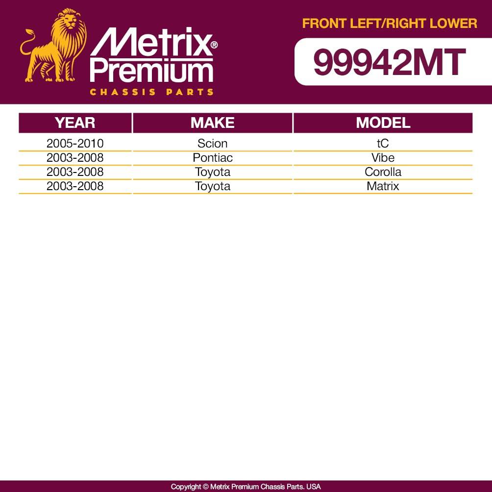 Metrix Premium 2 PC Front Right Lower and Front Left Lower Control Arm Kit  99942MT fitment