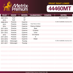 Metrix Premium Chassis Parts Front Right Lower Control Arm and Ball Joint Assembly 44460MT aftermarket car parts