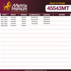Metrix Premium Chassis Parts Rear To Frame Control Arm Bushing 45543MT OEM fit auto parts