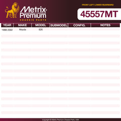 Metrix Premium Chassis Parts Front Left Lower Rearward Axle Support Bushing 45557MT aftermarket car parts
