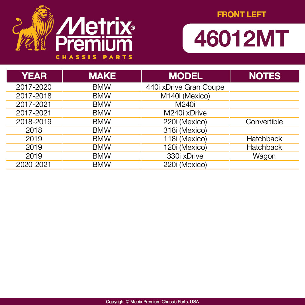Metrix Premium Front Driver Side Stabilizer Bar Link 46012MT OEM fit spare parts fitment compability BMW