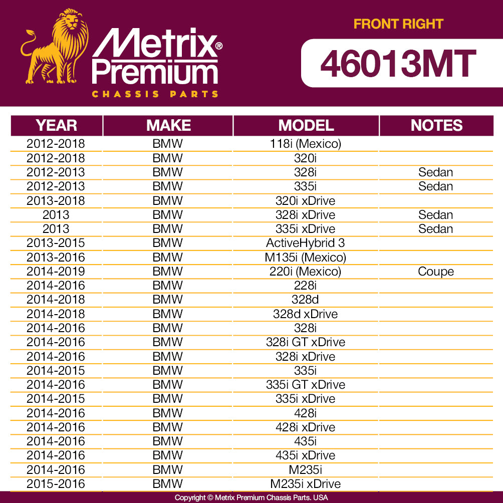 Metrix Premium Front Right Stabilizer Bar Link 46013MT OEM fit auto parts fitment compability