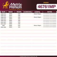 Metrix Premium Chassis Parts Front Stabilizer Bar Bushing Kit 46761MP aftermarket car parts