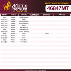 Metrix Premium Front Lower Forward Axle Support Bushing 46847MT OEM fit spare parts