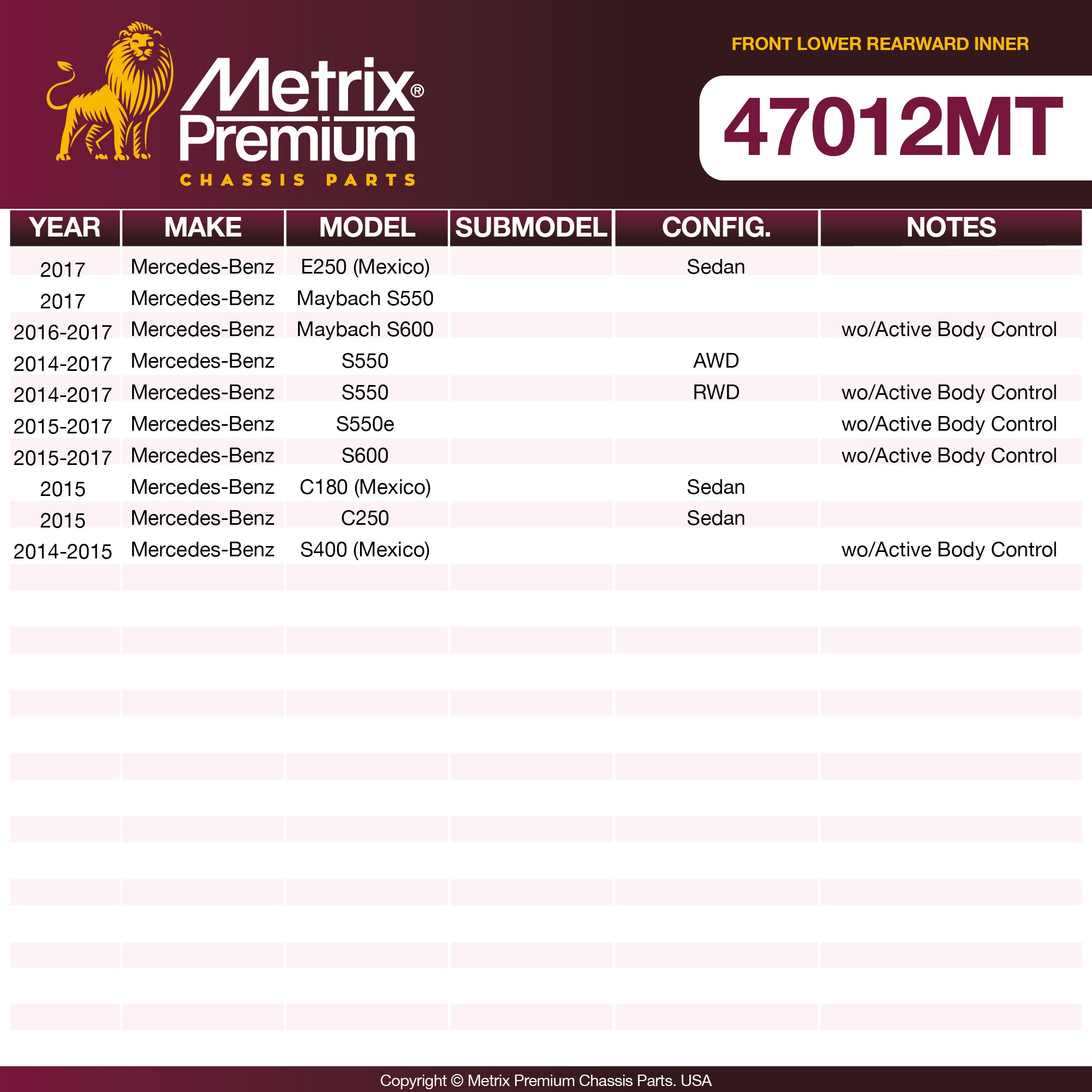Metrix Premium Chassis Parts  suspension steering brake parts