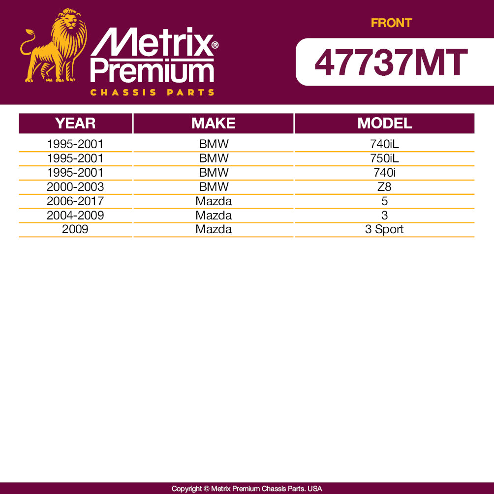 Metrix Premium Front Stabilizer Bar Link 47737MT OEM fit auto parts fitment compability