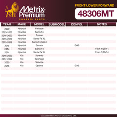 Metrix Premium Chassis Parts Front Lower Forward Control Arm Bushing 48306MT aftermarket car parts