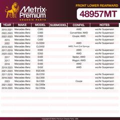 Metrix Premium Front Lower Rearward Control Arm and Ball Joint Assembly 48957MT OEM fit spare parts