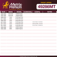 Metrix Premium Chassis Parts Front Upper Ball Joint 49286MT OEM fit auto parts