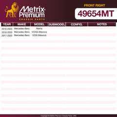 Metrix Premium Chassis Parts Front Right Stabilizer Bar Link 49654MT OEM fit auto parts