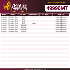 Metrix Premium Chassis Parts Rear Left Upper Forward Control Arm 49996MT OEM fit auto parts