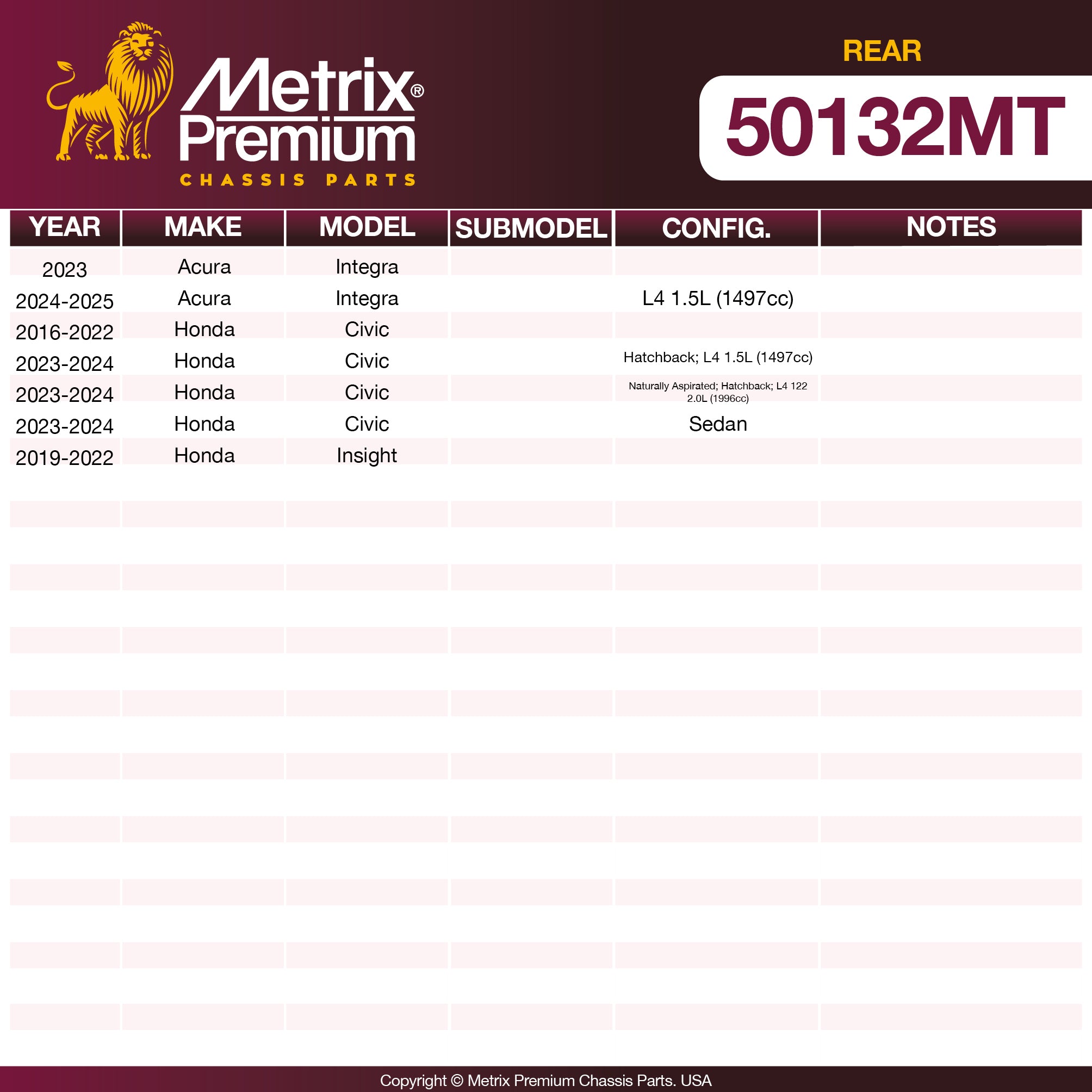Metrix Premium Chassis Parts Rear Stabilizer Bar Link 50132MT aftermarket car parts