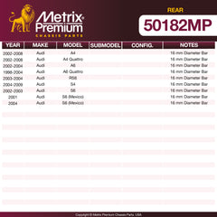 Metrix Premium Chassis Parts Rear Stabilizer Bar Bushing Kit 50182MP aftermarket car parts