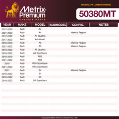 Metrix Premium Chassis Parts Front Left Lower Forward Control Arm 50380MT aftermarket car parts