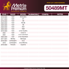 Metrix Premium Chassis Parts Front Left Lower Rearward Control Arm and Ball Joint Assembly 50489MT aftermarket car parts