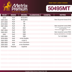 Metrix Premium Chassis Parts Front Right Lower Forward Control Arm 50495MT aftermarket car parts