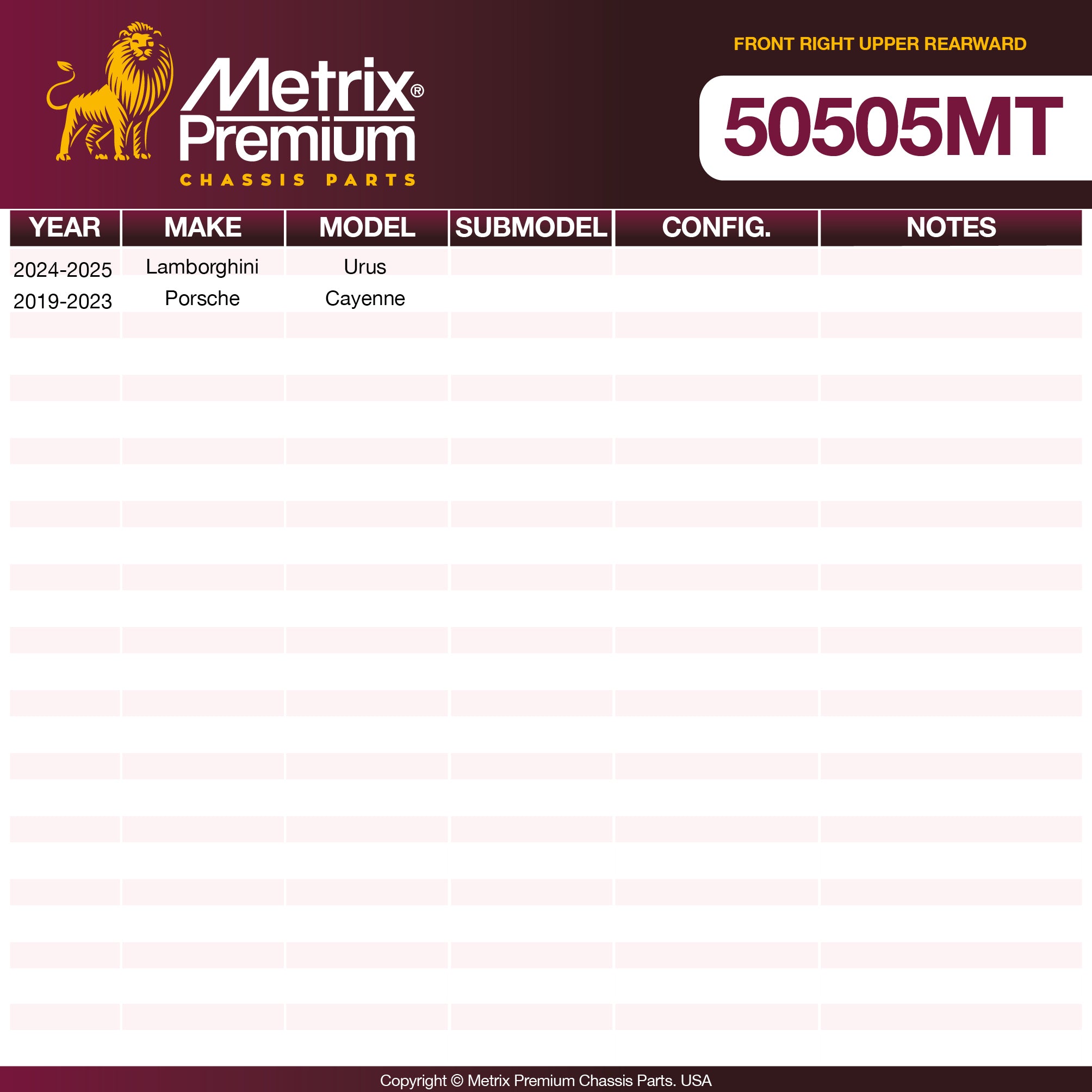 Metrix Premium Chassis Parts  suspension steering brake parts