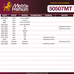 Metrix Premium Chassis Parts Rear Right Upper Rearward Lateral Arm 50507MT OEM fit auto parts