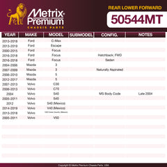 Metrix Premium Rear Lower Forward Control Arm Bushing 50544MT OEM fit spare parts