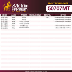 Metrix Premium Front Right Lower Ball Joint 50707MT OEM fit spare parts