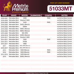 Metrix Premium Chassis Parts Front Left Lower Rearward Control Arm and Ball Joint Assembly 51033MT OEM fit auto parts