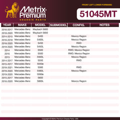 Metrix Premium Chassis Parts Front Left Lower Forward Control Arm and Ball Joint Assembly 51045MT aftermarket car parts