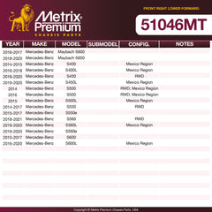 Metrix Premium Chassis Parts Front Right Lower Forward Control Arm and Ball Joint Assembly 51046MT aftermarket car parts