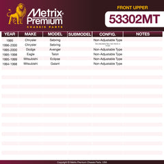 Metrix Premium Chassis Parts Front Upper Ball Joint 53302MT OEM fit auto parts