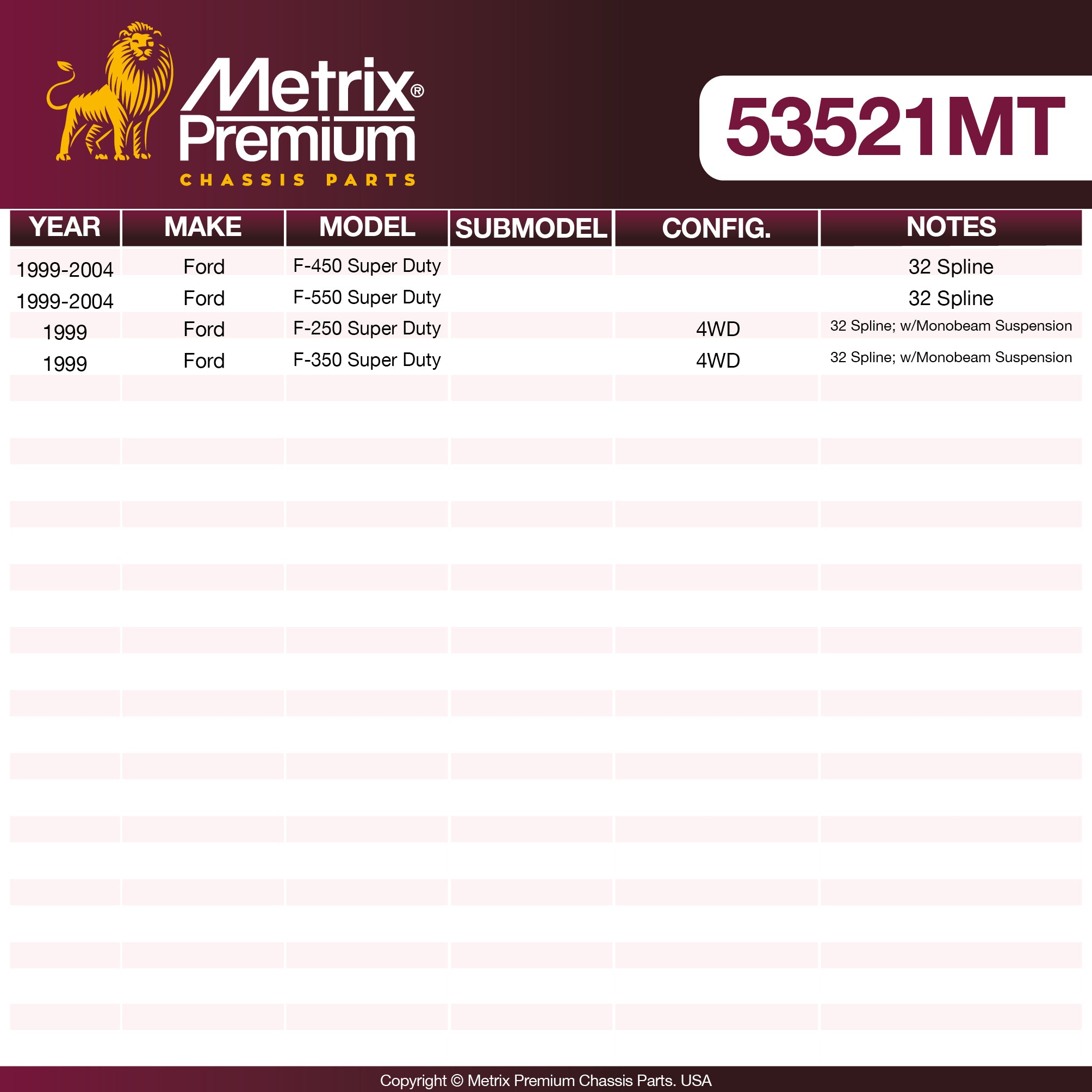 Metrix Premium Chassis Parts Pitman Arm 53521MT aftermarket car parts