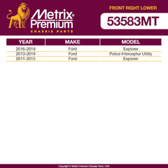 Metrix Premium Front Right Lower Control Arm and Ball Joint Assembly 53583MT OEM fit auto parts fitment compability