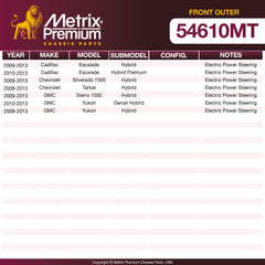 Metrix Premium Front Outer Tie Rod End 54610MT OEM fit spare parts