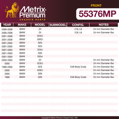 Metrix Premium Chassis Parts Front Stabilizer Bar Bushing Kit 55376MP OEM fit auto parts
