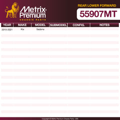 Metrix Premium Chassis Parts Rear Lower Forward Lateral Arm and Ball Joint Assembly 55907MT aftermarket car parts