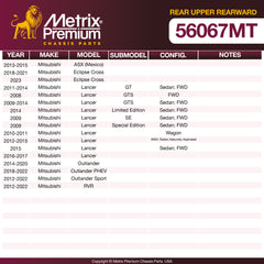 Metrix Premium Rear Upper Rearward Lateral Arm 56067MT OEM fit spare parts
