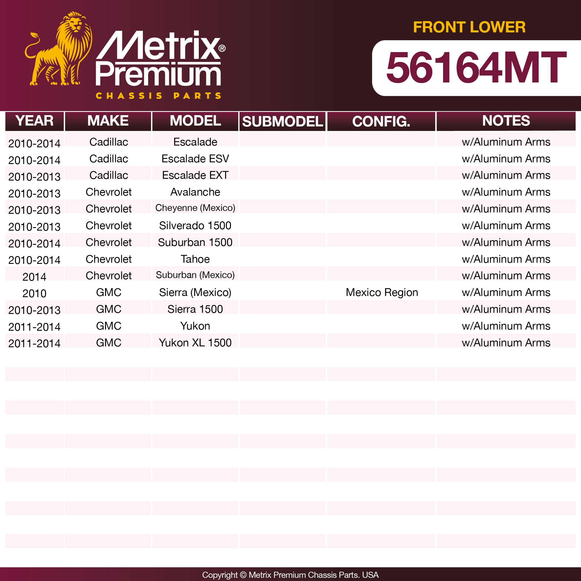 Metrix Premium Chassis Parts Front Lower Ball Joint 56164MT OEM fit auto parts