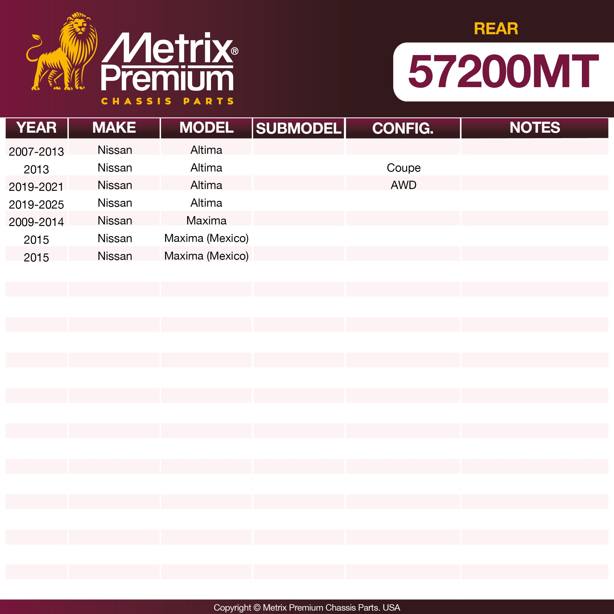 Metrix Premium Rear Trailing Arm 57200MT OEM fit spare parts