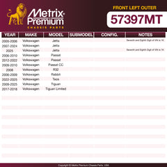 Metrix Premium Chassis Parts Front Left Outer Tie Rod End 57397MT aftermarket car parts